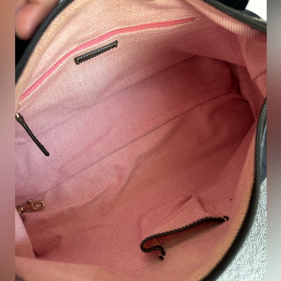 Dooney & Bourke Signature Fabric Canvas w/ Leather Trim Hobo Bag, Black, EUC - Picture 11 of 11